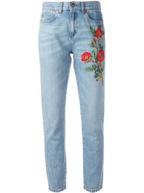 gucci jeans with roses|gucci made in italy jeans.